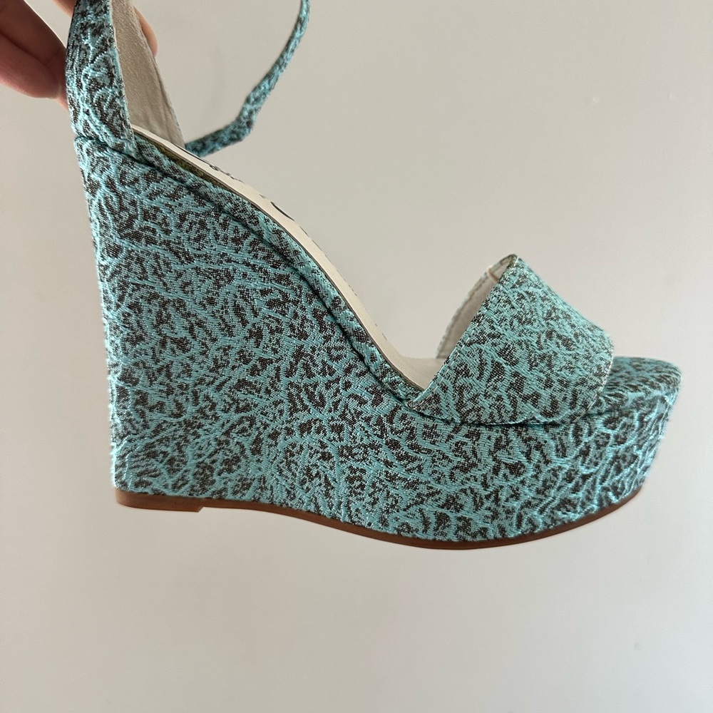 Jeffrey Campbell Aqua Textured Wedge Sandals